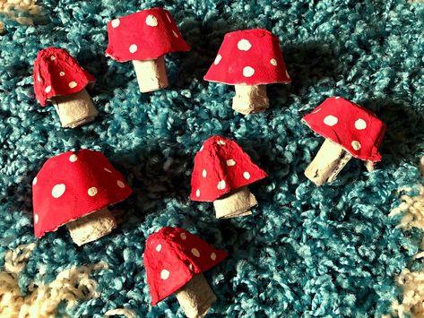 Egg Carton Mushrooms, Forest Animal Crafts, Cute Decorations, Forest Birthday, Animal Craft, Mushroom Crafts, Gift Crafts, Egg Cartons, Gardening Books