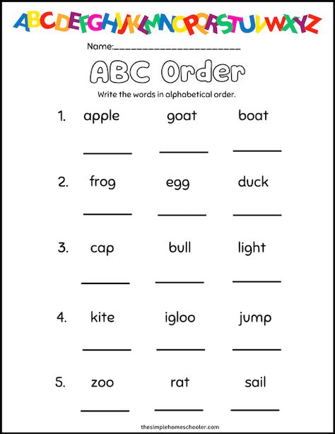 If your little learner has mastered all the letters of the alphabet, then it might be time to learn how to put those letters in the proper alphabetical order. Alphabet Order Worksheets, Alphabetical Order Activities, Chicken Anatomy, Alphabetical Order Worksheets, Abc Order Worksheet, Alphabet Writing Worksheets, Fall Worksheets, Abc Worksheets, Alphabet Worksheets Kindergarten