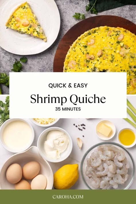 Shrimp Quiche, Easy Easter Baking, Seafood Quiche, Sausage Quiche, Spinach Quiche Recipes, Easy Quiche, Easter Meal, Shrimp Sausage, Late Night Dinner