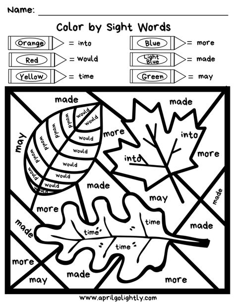 Free Fall Coloring Pages, Leaves Coloring Pages, Fall Leaves Activities, Leaves Coloring, Fall Leaves Coloring Pages, Pictures To Print, Kids Canvas Painting, Homework Sheet, Sight Word Coloring