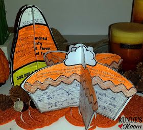 Runde's Room: Upper Grade Classroom Ideas for October Fall Sculpture, Math Craftivity, Homeschool Lessons, Holiday Math, Teaching Holidays, Math Notebook, Thanksgiving Math, Fall Math, Fifth Grade Math