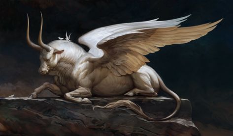 Maria Zolotukhina, artwork, fantasy art, creature, horns, wings, bull | 1920x1125 Wallpaper - wallhaven.cc Magical Fairies, Bull Art, Academic Art, Fantasy Beasts, Creature Drawings, Monster Concept Art, Beautiful Dark Art, Monster Design, Creature Concept Art