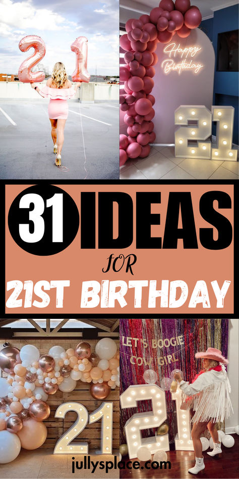 Birthday Ideas Decor For 21st Birthday Party, Planning A 21st Birthday Party, 21 Birthday Nashville Theme, Ideas For A 21st Birthday Party, Easy 21st Birthday Decorations, 21st Birthday At Home Ideas, Birthday Decorations Classy, Spring 21st Birthday Party, 21 Birthday Party Ideas Decoration