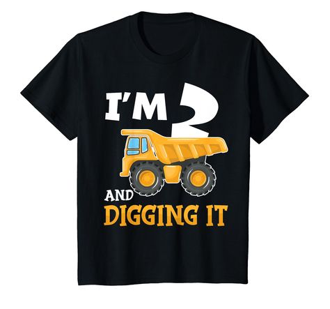 PRICES MAY VARY. Solid colors: 100% Cotton; Heather Grey: 90% Cotton, 10% Polyester; All Other Heathers: 50% Cotton, 50% Polyester Imported Pull On closure Machine Wash Funny 2 years old birthday gift idea for a construction themed birthday party. Great gift idea for a 2th birthday. I am 2 and digging it. ORDER NOW Lightweight, Classic fit, Double-needle sleeve and bottom hem 3rd Birthday Construction, Construction Themed Birthday Party, Construction For Kids, Construction Theme, Kids Birthday Gifts, Third Birthday, Old T Shirts, Boys Clothes Style, 5th Birthday