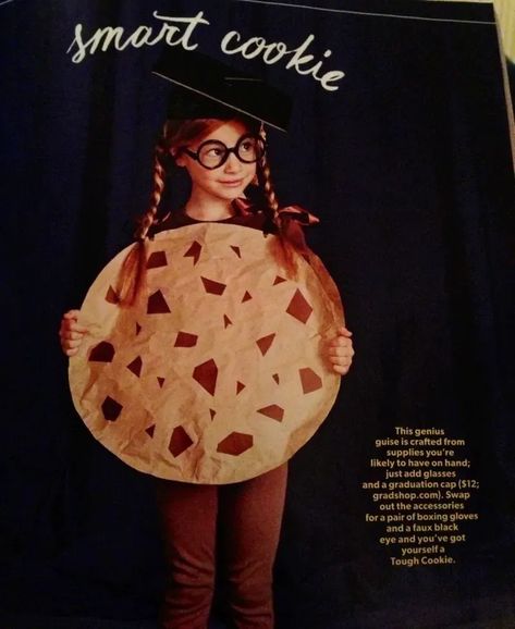 Smart Cookie Costume, Halloween Costumes Kids Homemade, Last Minute Diy Costumes, Pun Costumes, Punny Costumes, Food Halloween Costumes, Punny Halloween Costumes, Halloween Costume Puns