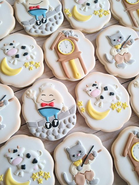 Merengue Powder, Nursery Rhyme Party, Nursery Rhyme Theme, Storybook Baby Shower, Moon Baby Shower, Food Allergens, Star Cookies, Baby Cookies, Humpty Dumpty