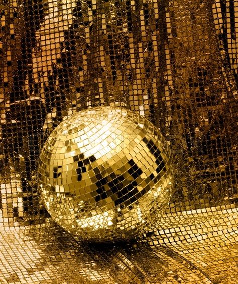 Stock image of 'Golden disco mirror ball reflect light on glitter canvas background' Last Disco Bachelorette Party, Disco Ball Decor, Wedding Disco, Disco Mirror, Last Disco, Disco Decorations, Breathtaking Photography, Canvas Background, Roller Disco