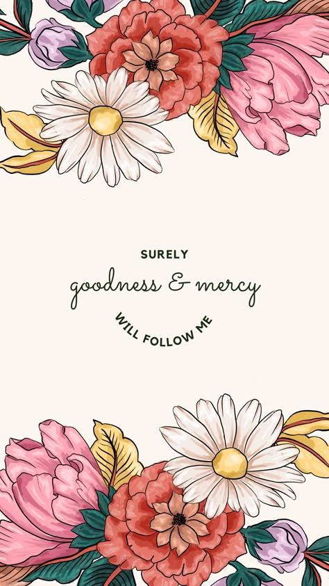 Frames Instagram, Stickers Images, Goodness And Mercy, Psalm 23 6, Text Stickers, Scripture Wallpaper, Bible Verse Background, Bible Quotes Wallpaper, Verses Wallpaper