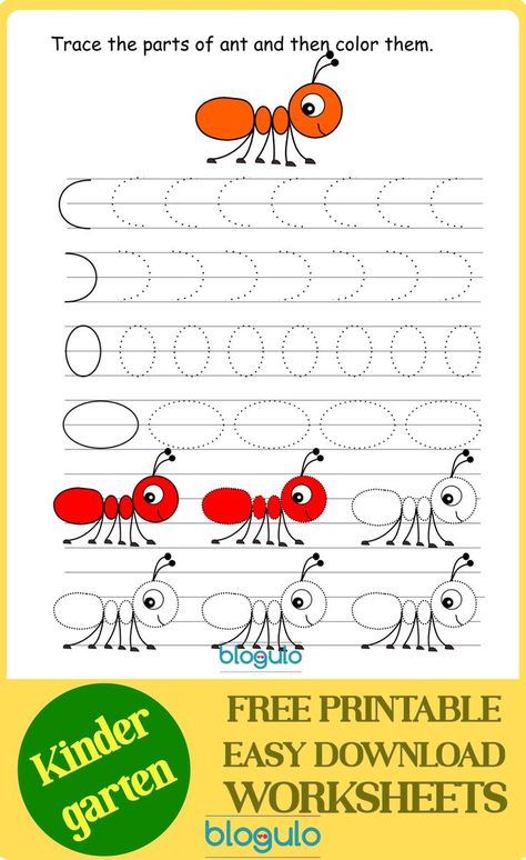 Free Printable Worksheets lines and shapes for preschool and kindergarten Shapes For Preschool, Ants Activities, Line Tracing Worksheets, Line Tracing, Tracing Activity, Handwriting Books, Free Kids Books, Preschool Workbooks, Tracing Worksheets Preschool