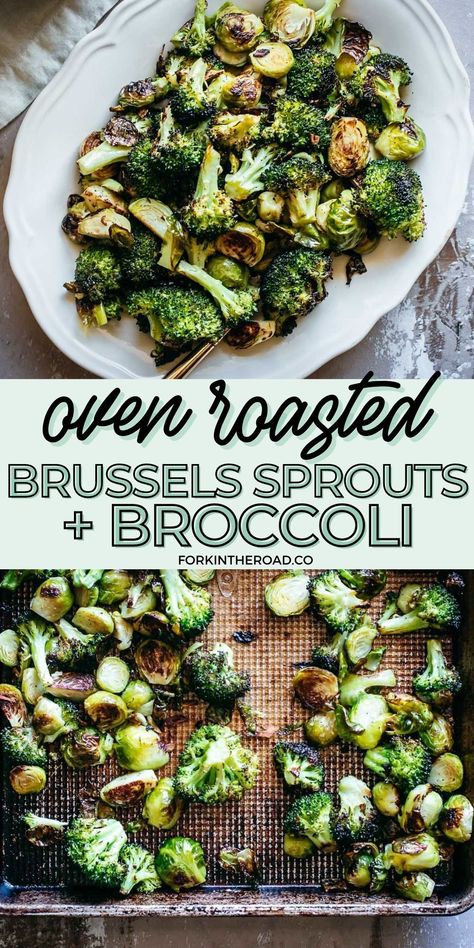 Sheet Pan Roasted Broccoli, Roasted Broccoli And Brussels Salad, Chicken Broccoli Brussel Sprouts, Brussel Sprout Broccoli Recipes, Broccoli And Brussel Sprout Salad, Roasted Brussels Sprouts And Broccoli, Roasted Vegetables With Brussel Sprouts, Brussel Sprouts And Broccoli Recipe, Broccoli Brussel Sprouts Recipes