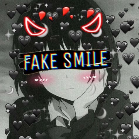 Cringe Emo Pfp, Fake Smile Meme, Cringe Anime Pfp, Gacha Life Pfp, Emo Girl Pfp, Cute Emo Pfp, Emo Profile, Emo Anime Pfp, Smile Pfp