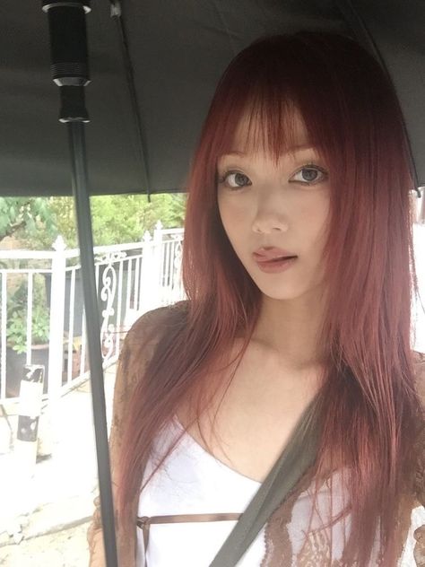 Red Hair Japanese Girl, Cute Makeup Looks, Creative Makeup Looks, Hair Inspo Color, Dream Hair, Instagrammer, I Love Girls, Cute Makeup, Girls In Love