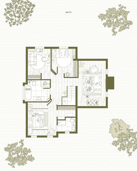 Elevate your design presentation today with a detailed and decorative floor plan of your design!! Together we can create a floor plan that is personalised and aesthetically pleasing to each project, making each client feel excited for the completed space🪴 Ready to bring your ideas to life? Let collaborate!✨ Inquire now - DM or email me at nhitu.design@gmail.com #nhitudesign #design #art #interior #interiordesign #architecture #designer #graphicdesign #home #homedesign #visualisation #dig... Presentation Floor Plan, Creative Floor Plans, Revit Floor Plans, Architecture Floor Plan Presentation, Interior Design Section, Commission Layout, Swahili Architecture, House Section, Artist Residence