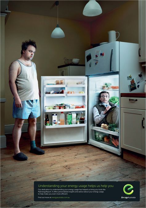 EnergyAustralia: Fridge Funny Advertising, Copy Ads, Leo Burnett, Energy Saving Tips, Creative Advertising Campaign, Funny Ads, Creative Posters, Creative Ads, Creative Advertising