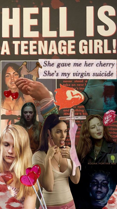 hell is a teenage girl </3 #jennifersbody #thevirginsuicides #luxlisbon #aesthetic #gingersnap #filmaesthetic Teenage Girl Wallpaper, Hell Is A Teenage Girl Aesthetic, Sigma Female Aesthetic, Final Girl Aesthetic, Teenage Girl Aesthetic, Hell Is A Teenage Girl, Final Girl, Hell Girl, Jennifer's Body