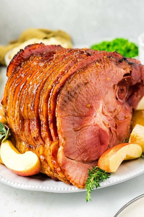 Apple Cider Glazed Ham - Homemade Hooplah Orange Glazed Ham, Spiral Cut Ham, Pork Chop Casserole, Tender Pork Chops, Honey Glazed Ham, Homemade Apple Cider, Honey Baked Ham, Smothered Pork Chops, Ham Recipe