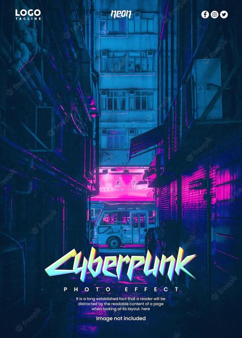 Premium PSD | Cyberpunk photo effect template Cyberpunk Template Design, Cyberpunk Pubmat, Graphic Design Cyberpunk, Cyberpunk Book Cover, Cyberpunk Template, Cyberpunk Design Graphic, Cyberpunk Poster Design, Cyberpunk Ads, Cyberpunk Branding