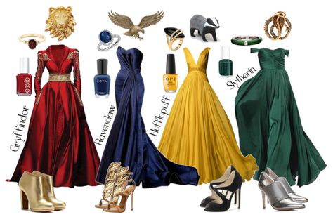 Hogwarts House Gowns Outfit | ShopLook Hogwarts Houses Dresses, Hogwarts Houses Inspired Outfits, Outfit Ideas Hogwarts, Hogwarts House Inspired Outfits, Slytherin Outfit Yule Ball, Hogwarts House Outfits, Harry Potter House Outfits, Harry Potter Style Outfits, Hogwarts Inspired Outfits