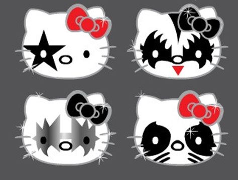 Banda Kiss, Kitty Kisses, Kiss Art, Graphic Art Prints, Best Kisses, Applique Templates, Twisted Sister, Hello Kitty Art, Kiss Band