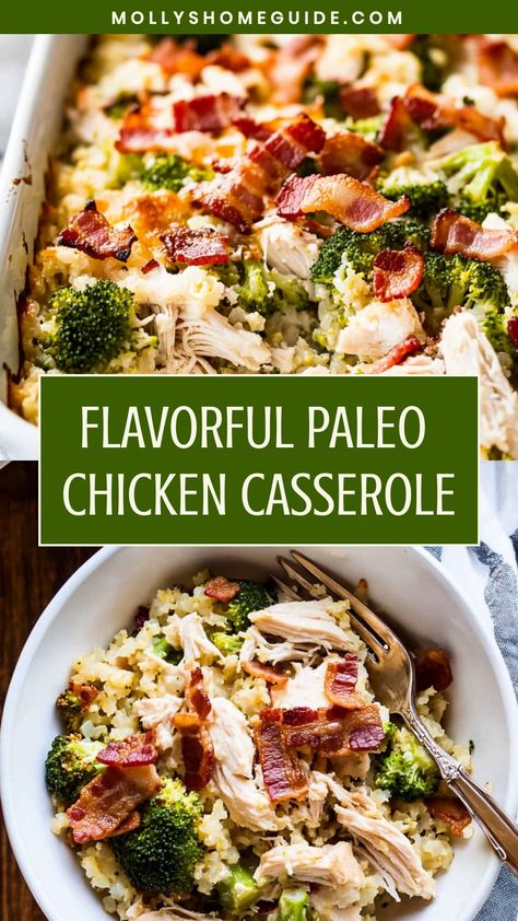 Aip Chicken Casserole, Paleo Dinner Casserole Recipes, Easy Paleo Casserole Recipes, Gf Chicken Casserole Recipes, Paleo Chicken Bake, Lactose Free Casseroles, Paleo Chicken Casserole Recipes, Leftover Chicken Recipes Paleo, Whole Food Casserole Recipes