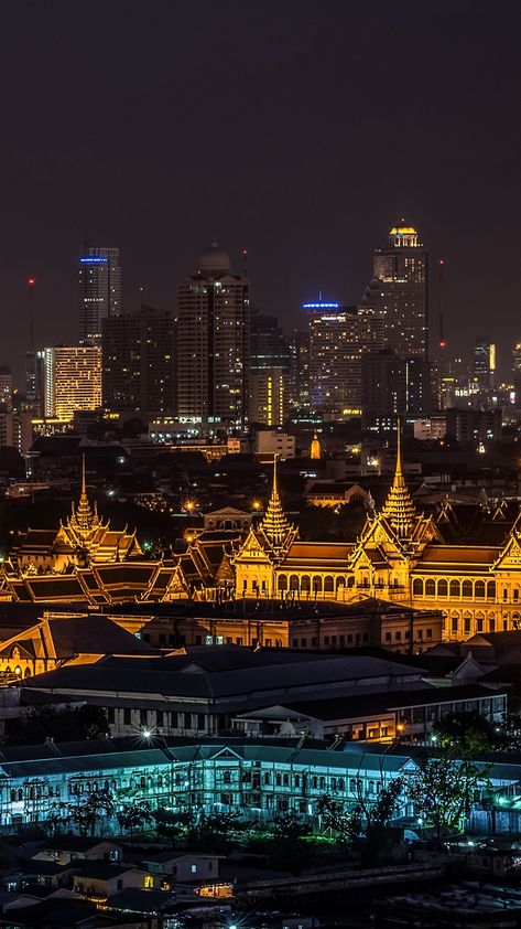 Bangkok, Thailand Bangkok City Aesthetic, Bangkok Wallpaper, Thailand Background, Bangkok Attractions, Traveling Board, City View Night, Thailand Wallpaper, Brochure Ideas, Bangkok City