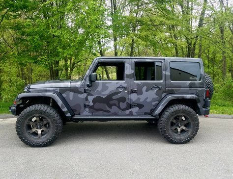 Camo Jeep Wrangler, Camo Wrap Car, Jeep Wraps Ideas, Jeep Wrangler Ideas, Jeep Wraps, Camo Jeep, Jeep Wrangler Diy, Diy Jeep, Auto Jeep