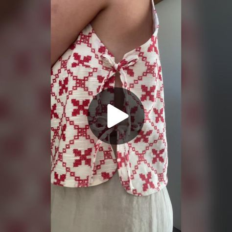 The inspo pic is the Side Tie Top pattern from Steph Time! Her pattern... | steph time tie top | TikTok Tie Shoulder Top Pattern, Linen Tank Top Sewing Pattern, Tulip Top Pattern, Side Tie Top Sewing Pattern, Side Tie Tank Top, Side Tie Vest Pattern, Tie Side Top, Free Sewing Patterns For Women Tops Summer, Linen Tie Top