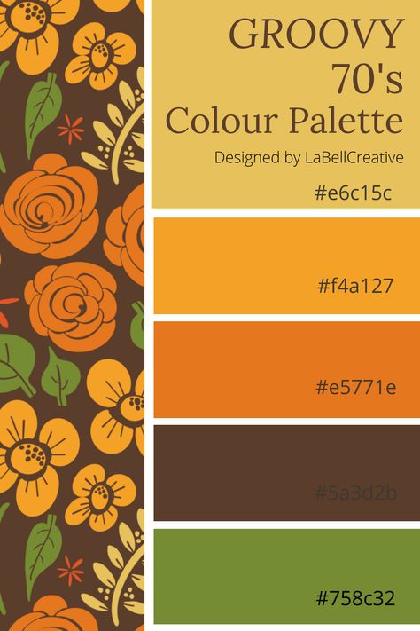 70s Bedroom Color Schemes, 70s Inspired Paint Colors, Retro Brown Color Palette, 70s Orange Color Palette, 70s Color Scheme Colour Palettes, 1960s Colour Palette, 70s Room Color Palette, 70s Aesthetic Decor Retro, Retro Color Combos