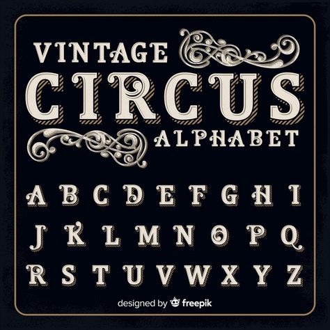 Carnival Font Alphabet, Circus Lettering, Carnival Letters, Circus Letters, Vintage Fonts Alphabet, Old Carnival, Carnival Font, Sign Lettering Fonts, Halloween Fonts Alphabet