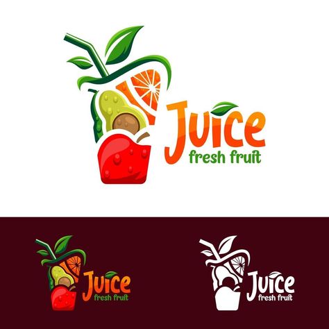 fresh juice logo Fruit Juice Ideas, Fruit Shake Logo, Juice Logo Design Ideas Creative, Juice Bar Logo Design, Fruit Juice Label Design, Juice Label Design Ideas, Juice Glass Design, Snack Logo Design Ideas, Fruit Logo Branding