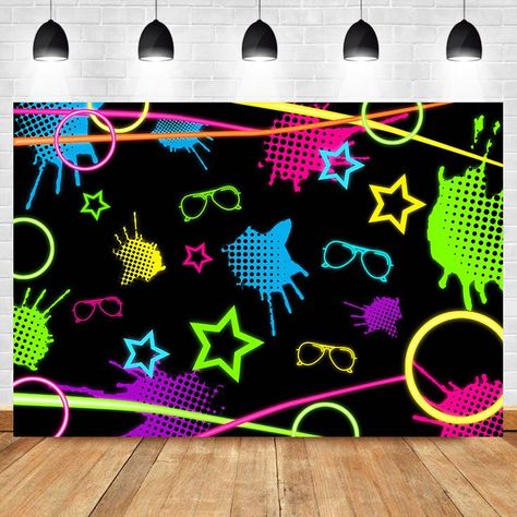 instant picture photo booth is always very fun and make for an awesome party favor Hip Hop Party Theme, 90s Photography, Neon Party Decorations, Neon Birthday Party, Glow Birthday Party, Prom Themes, 80s Neon, Neon Birthday, Glow Birthday