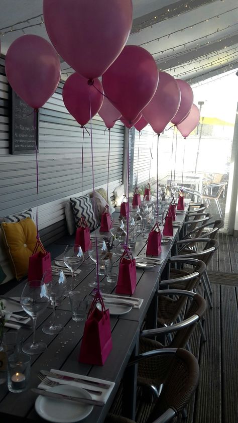 Hen party table decoration Hen Party Restaurant Table, Hen Do Table Decorations, Restaurant Birthday Decorations Table, Restaurant Party Decorations, Hen Party Table, Party Dinner Ideas, Party Table Ideas, Hens Party Ideas, Loft Restaurant