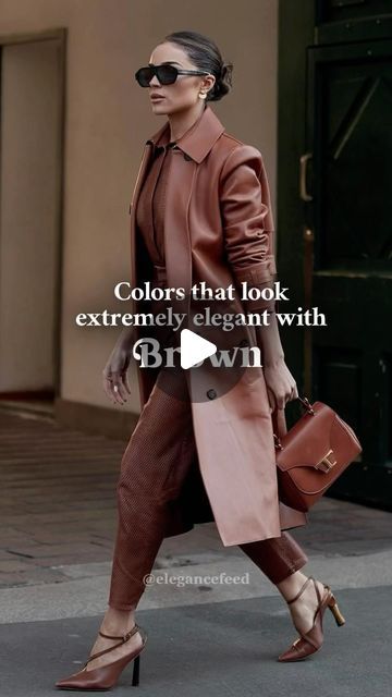 MAY | Elegant Stylist & Image Consultant on Instagram: "Colors that look extremely elegant with Brown ☕️

📌 Comment “Guide” & I’ll send you my free color combo and dressing ebook

Which color do you want to see next? 

#colorcombination #colorcombos #elegantcolors #elegantcolorscheme #elegantoutfitsideas #elegantoutfitinspo #brownoutfit #brownoutfits #fashionstyle #richcolorpalette #oldmoneyaesthetic" Brown Color Combos Outfits, Rachel Zoe Style Outfits, 2024 Colors, Rachel Zoe Style, Chocolate Brown Color, Image Consultant, Rich Color Palette, Brown Outfit, October 10