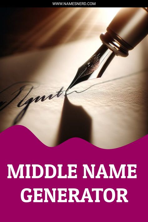 Find the perfect middle name to complement any first and last name with our middle name generator! Explore hundreds of unique options. Last Name Generator, Character Name Generator, Alternative Names, People Names, Name Generator, Middle Name, Character Names, Family Traditions, First Names