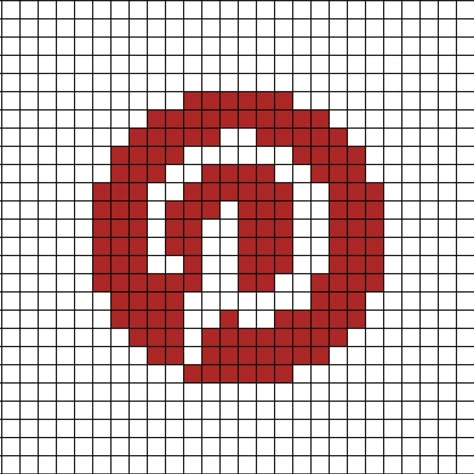 A pixel art template of the Pinterest logo from 2011, through today. Pixel Art Social Media, Emo Pixel Art, Pixel Grid Pattern, Pixel Art Logo, Pixel Logo, Graph Paper Drawings, Pixel Art Ideas, Easy Perler Beads Ideas, Easy Pixel Art