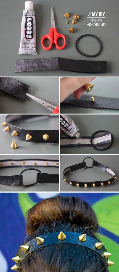 I Spy DIY: MY DIY | Spike Headband How To Have Style, I Spy Diy, Headband Diy, Studs And Spikes, Diy Headband, Mötley Crüe, Fashion Project, Diy Hair Accessories, Accessories Diy