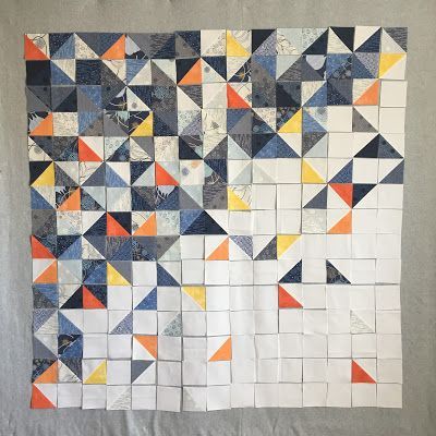 When I saw a picture of the quilt Throwing by Zen Chic, I immediately bought the pattern and started searching online for some True Blue... Quilt Frame, Patchwork Projects, Scrap Projects, Patchwork Clothing, Chic Quilts, Quilt Modernen, Half Square Triangle Quilts, Primitive Gatherings