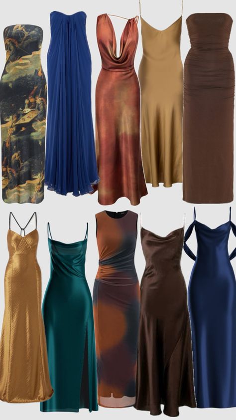 Earthy tones 🌏#bridesmaidsdresses Modest Dresses Casual, Guest Attire, Prom Dress Inspiration, Glam Dresses, Fancy Outfits, Lookbook Outfits, Earthy Tones, Fancy Dresses, Ball Dresses