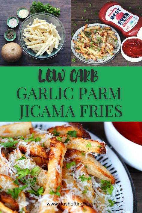 Did you know you could have low carb fries?? You can't go wrong with this low carb cheesy jicama fries recipe! 🍟🧀 Low Carb Fries, Jimaca Recipes, Jicama Recipes, American Cuisine Recipes, Jicama Recipe, Jicama Fries, Recipe For 1, French Fries Recipe, Vegetarian Italian