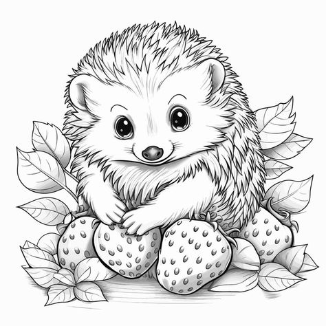 Hedgehog Coloring Page, Hedgehog Cute, Hedgehog Colors, Cartoon Hedgehog, Hedgehog Drawing, Cartoon Drawings Of Animals, Kids Animals, Fall Coloring Pages, Printable Adult Coloring Pages