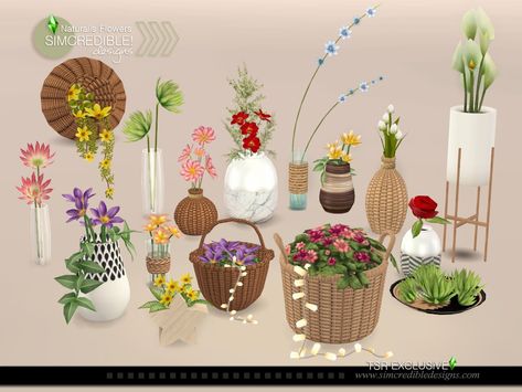 The Sims Resource - Naturalis Flowers Witchy House, Flower Furniture, Sims 4 Cas Mods, Mod Decor, Sims Building, The Sims 4 Download, Flower Lamp, Sims 4 Cc Furniture, Sims4 Cc