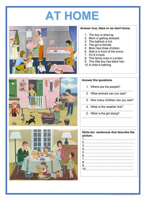 Picture Story Writing, Speaking Activities English, Picture Comprehension, Comprehension Exercises, British School, Grammar Practice, Speaking Activities, English Worksheets For Kids, English Lessons For Kids