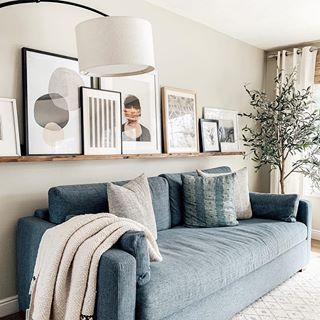 Stuck in a gallery wall rut? Can't think beyond hanging a single frame on the wall? Today on chrislovesjulia.com, I'm sharing 10 different ways to display art in your home. Let's mix it up! Link in profile! #art #artledge #diy #cljhouse #livingroomdecor Living Room Design Blue, Gallery Wall Shelves, Classic Living Room Design, Above Couch, Classic Living Room, Living Room Inspo, Living Room Pictures, Living Room Wall, Home Living Room