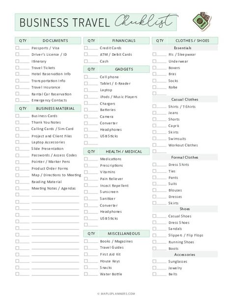 Business Travel Packing Checklist Template Travel Business Aesthetic, Business Travel Packing List, Business Travel Packing, Packing Checklist Template, Business Trip Packing List, Financial Budget Planner, Business Trip Packing, Personal Budget Planner, Weekly Budget Planner