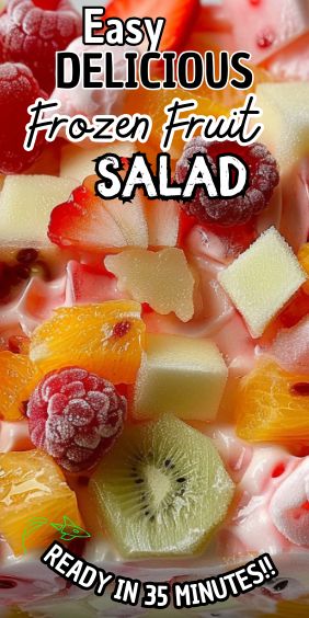 Easy Delicious Frozen Fruit Salad Frozen Fruits Recipe, Frozen Fruit Salad Recipes, Frozen Fruit Dessert Recipes, Canned Fruit Recipes, Fruit Sald, Frozen Fruit Salad, Frozen Fruit Salads, Frozen Fruit Recipes, Colorful Salad