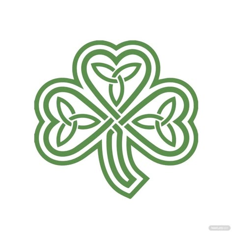 Celtic Shamrock Clipart Celtic Shamrock Tattoo, Celtic Symbol Tattoos, Irish Shamrock Tattoo, Norse Patterns, Celtic Knot Shamrock, Shamrock Clipart, Themed Quilts, Shamrock Template, Norse Design