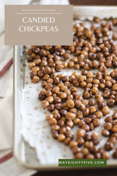 Candied Chickpeas, Oven Roasted Chickpeas Healthy Snacks, Baked Garbanzo Beans Crispy Chickpeas, Chickpea Snack Roasted, Chickpea Crunchy Snack, Crunchy Chickpeas Oven, Roasted Chickpeas Snack, Pea Snacks, Roasted Garbanzo Beans