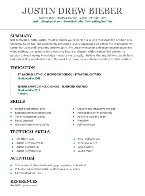 resume with no work experience example First Job Resume With No Experience, First Resume No Experience, Resume Work Experience Examples, Resume Without Work Experience, Teen Resume With No Experience, No Experience Resume, Resume Skills List, First Job Resume, Teen Resume