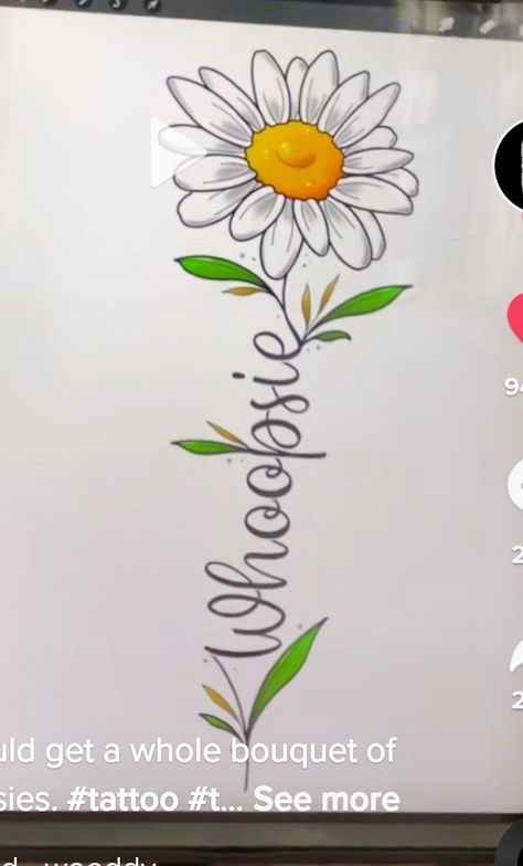 Whoopsie Daisy, Tattoo Idea, Daisy, Home Decor Decals, Tattoos, Plants, Home Decor, Home Décor