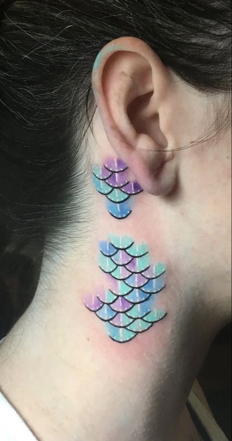 Homesick Tattoo, Mermaid Scales Tattoo, Scale Tattoo, Studio Tattoo, Mermaid Tattoos, Smart Auto, Mermaid Scales, Orlando Fl, Ear Tattoo